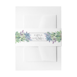 Succulents and Sparkle Wedding Border ID515 Einladungsbanderole