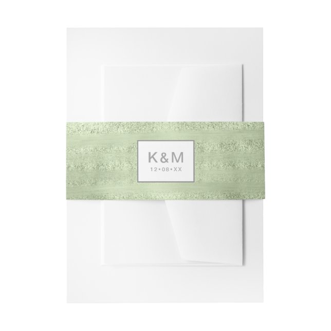 Succulents and Sparkle Wedding Green ID515 Einladungsbanderole (Vorderseite Beispiel)