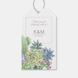 Succulents and Sparkle Wedding Green ID515 Geschenkanhänger