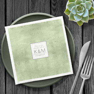Succulents and Sparkle Wedding Green ID515 Serviette