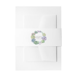 Succulents and Sparkle Wedding Wreath ID515 Einladungsbanderole