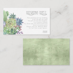 Succulents and Sparkle Wishing Well V2 Green ID515 Begleitkarte