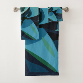 Succulents Blue Agave Cactus succulents Badhandtuch Set