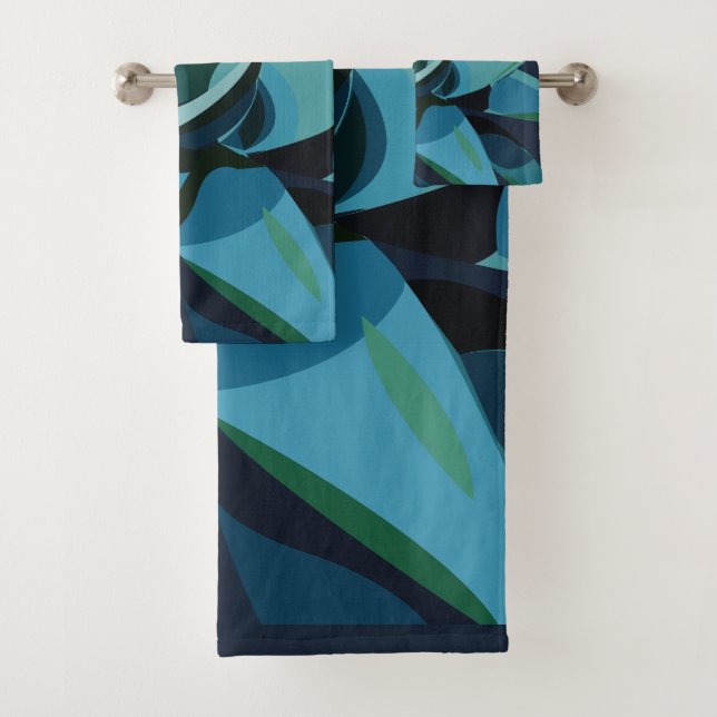 Succulents Blue Agave Cactus succulents Badhandtuch Set (Insitu)