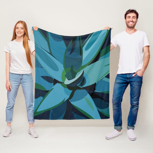 Succulents Blue Agave Cactus succulents Fleecedecke (Beispiel)