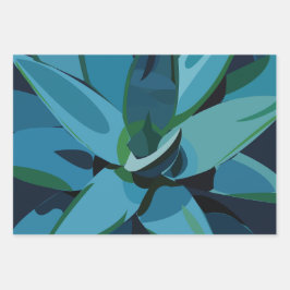 Succulents Blue Agave Cactus succulents Geschenkpapier Set