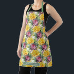 Succulents Cactus Gardening Apron Schürze<br><div class="desc">Celebrate your love for desert plants with this cactus gardening apron certain to liven up your gardening session. Featuring playful cactus watercolor succulents in vibrant greens and subtle textures, this apron combines fun botanical charm with practical protection for your clothes while gardening, planting, or crafting. Durable fabric make it perfect...</div>