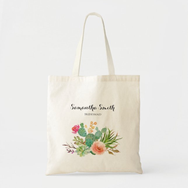 Succulents floral Greenerity Tote Bag Tragetasche (Vorne)