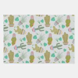 Succulents Gift Wrapping Paper Geschenkpapier Set