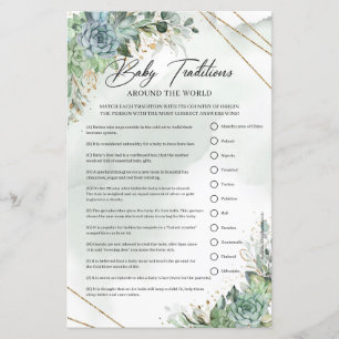 Succulents gold Baby Traditionen auf der ganzen We