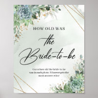 Succulents gold frame Wie alt war die Braut zu sei