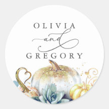 Succulents Gold Pumpkins Grüne Hochzeit