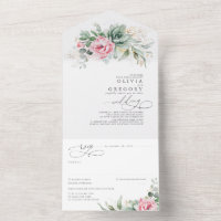 Succulents Greenerity and Pink Blume Boho Wedding