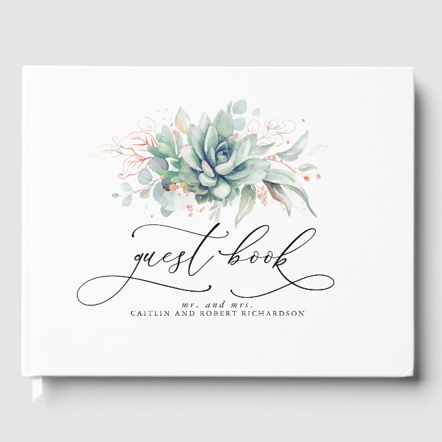 Succulents Greenerity Wedding Gästebuch (Vorderseite)