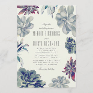 Succulents Greenery Botanical Wedding Einladung
