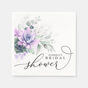 Succulents Greenery Elegant Bridal / Babydusche Serviette