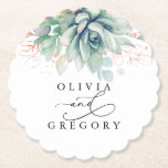 Succulents Greenery Elegant Modern Paper Untersetz Untersetzer<br><div class="desc">Rose Gold Succulents Grüne stilvolle Untersetzer</div>