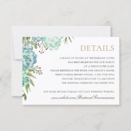 Succulents Greenery Geometric Frame Details Card Einladung