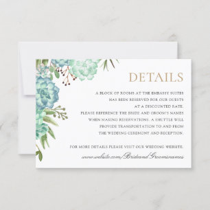 Succulents Greenery Geometric Frame Details Card Einladung