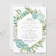 Succulents Greenery Geometric Gold Frame Wedding