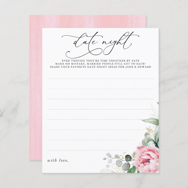 Succulents Greenery Pink Floral Date Night Ideas (Vorne/Hinten)