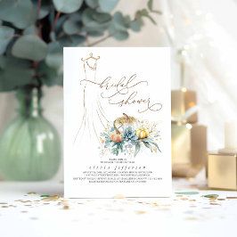 Succulents Greenery Pumpkins Dress Brautparty Einladung