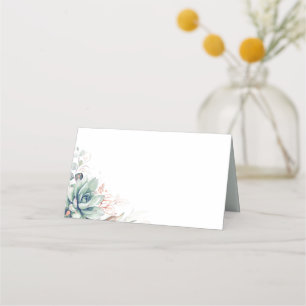 Succulents Greenery Rose Gold Blätter Hochzeit Platzkarte
