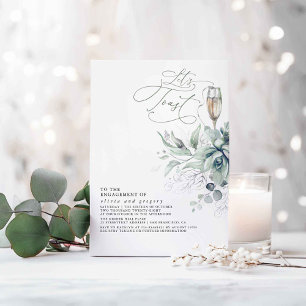 Succulents Greenery Silver Blätter Engagement Part Einladung