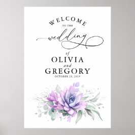 Succulents Grüne Wedding Welcome Poster
