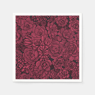 Succulents in Viva Magenta- Color of the Year 2023 Serviette