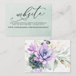 Succulents Lila Greenerity Wedding Website Card Visitenkarte