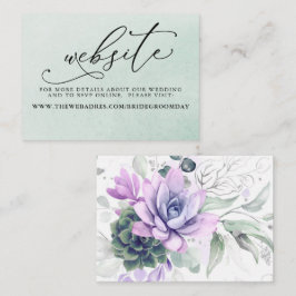 Succulents Lila Greenerity Wedding Website Card Visitenkarte