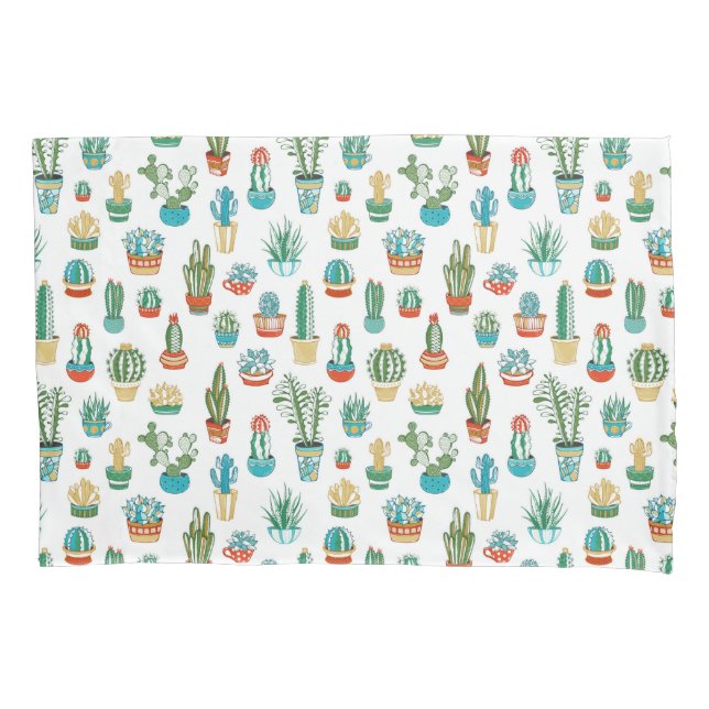 Succulents-Muster Kissenbezug (Vorderseite-Links)