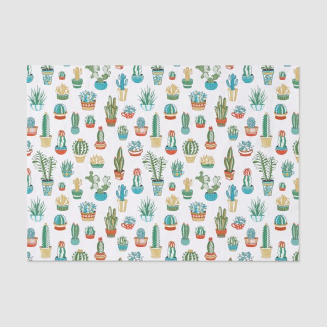 Succulents-Muster Seidenpapier (Vorderseite)