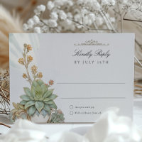Succulents RSVP Card Jugendstil Hochzeit