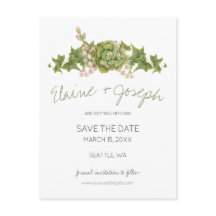 Succulents Rustikale Hochzeit speichern das Datum