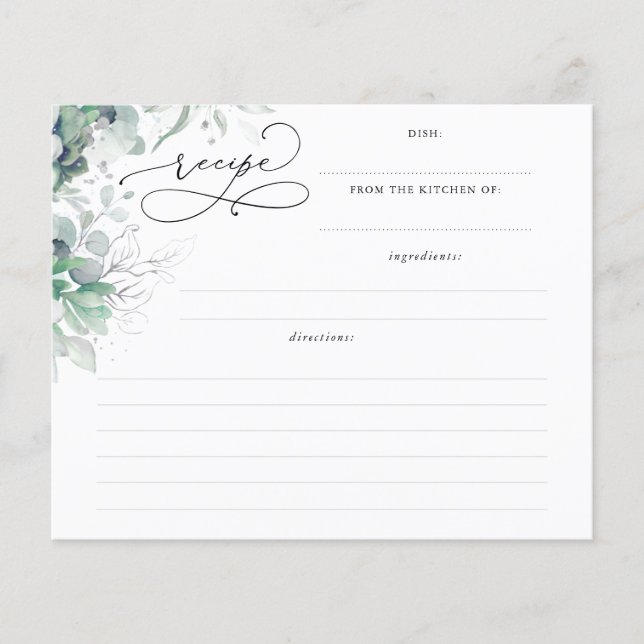 Succulents Silver Greenery Brautparty Rezept (Vorderseite)