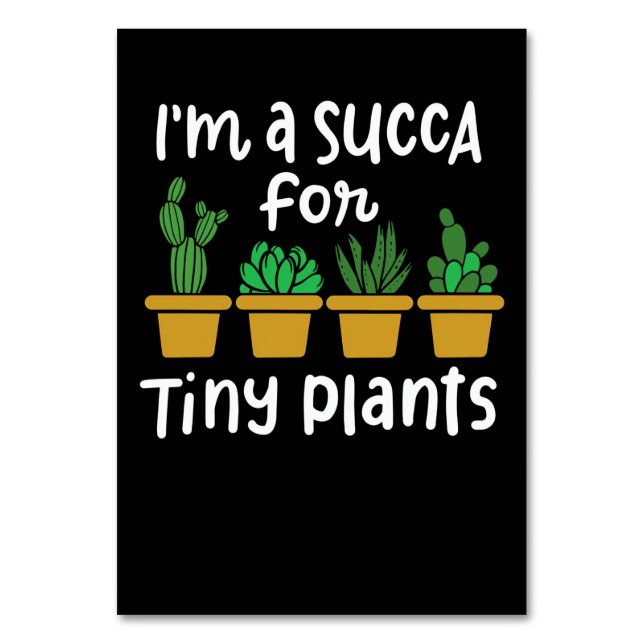Succulents Tiny Pflanze Tischnummer (Vorderseite)
