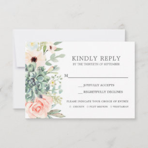 Succulents UAWG wedding insert card RSVP Karte