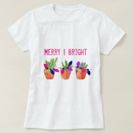 Succulents-und Weihnachtslicht-T - Shirt