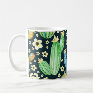Succulents Watercolor Cactus Floral Pattern Kaffeetasse