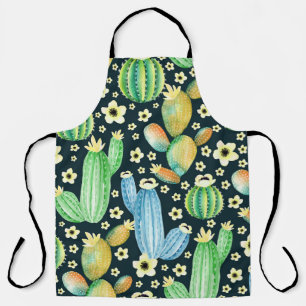 Succulents Watercolor Cactus Floral Pattern Schürze