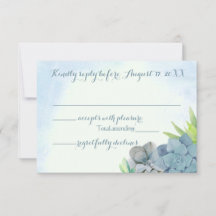 Succulents Wedding Blue Watercolor UAWG