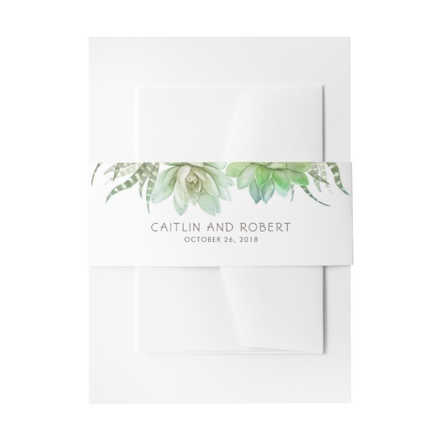 Succulents Wedding Einladungsbanderole (Vorderseite Beispiel)