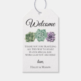 Succulents Wedding Welcome Bag Geschenkanhänger