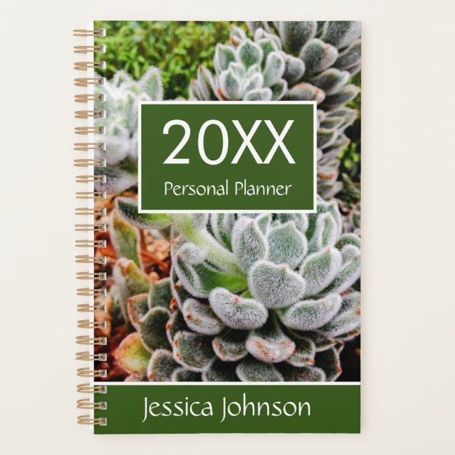 Succulents wöchentlich Personalisiert Planer (Vorderseite)