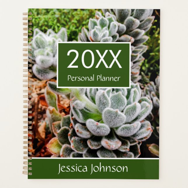 Succulents wöchentlich Personalisierte Pl Planer (Vorderseite)