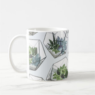 Succules Aquariums Aquarium Aquarellfarben Nahtlos Kaffeetasse