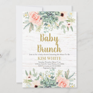 Succules Baby Brunch Einladung