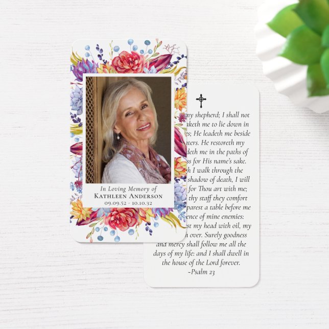 Succules Foto Memorial Prayer Card (Schreibtisch)